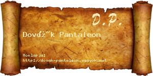 Dovák Pantaleon névjegykártya